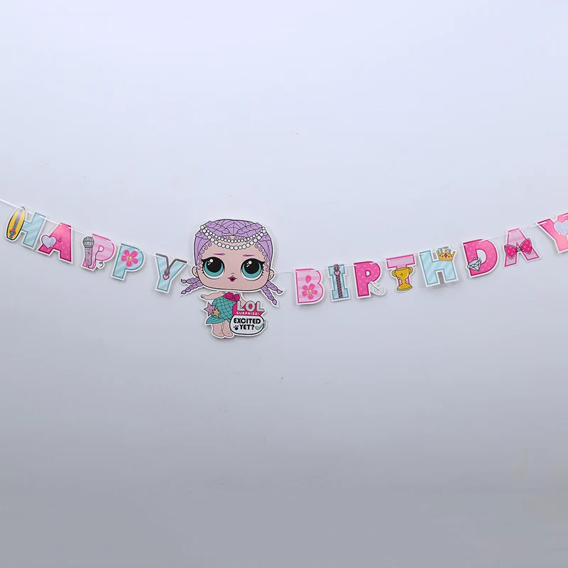 

Happy Birthday Banners LoL Surprise Party Decor Baby Shower Girl Birthday Party Decorations Kids Event Party Supplies LoL