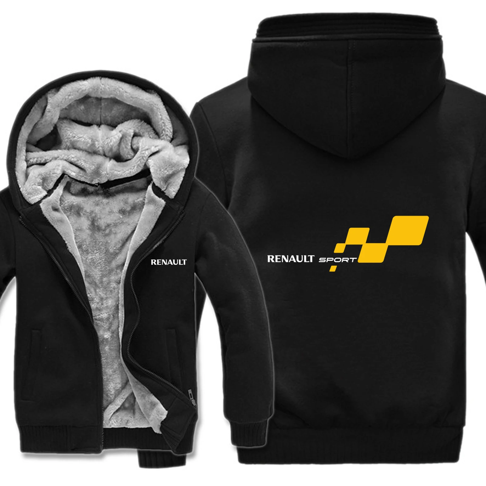 Спортивные толстовки Renault, зимние мужские модные шерстяные куртки с подкладкой, спортивные толстовки Renault, мужские пальто HS-106