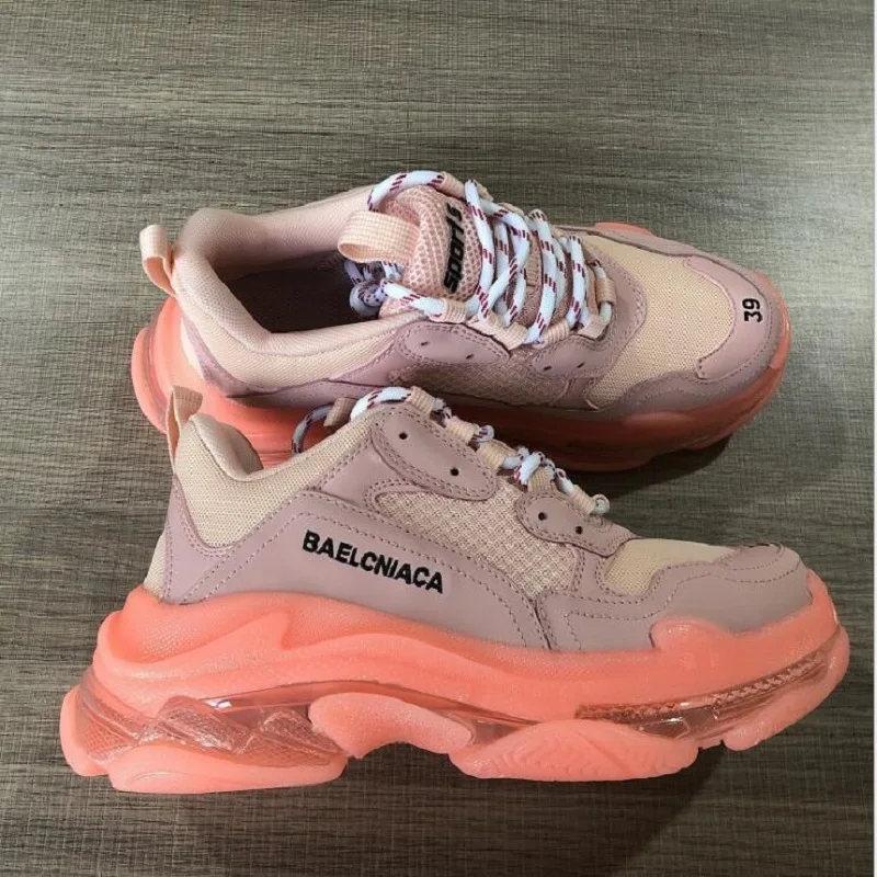 Marca de luxo quente/Повседневная обувь sapatos femininos дизайнерская esportes moda couro rendas até corrida cores