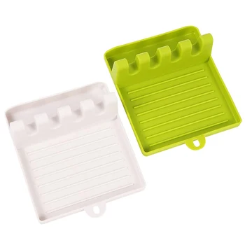 

Kitchen Utensil Rest, Spoon Rest, Upgrade Hanging Design, Heat-Resistant, Spoon Holder for Spoons,Tongs & More - 2 Pack