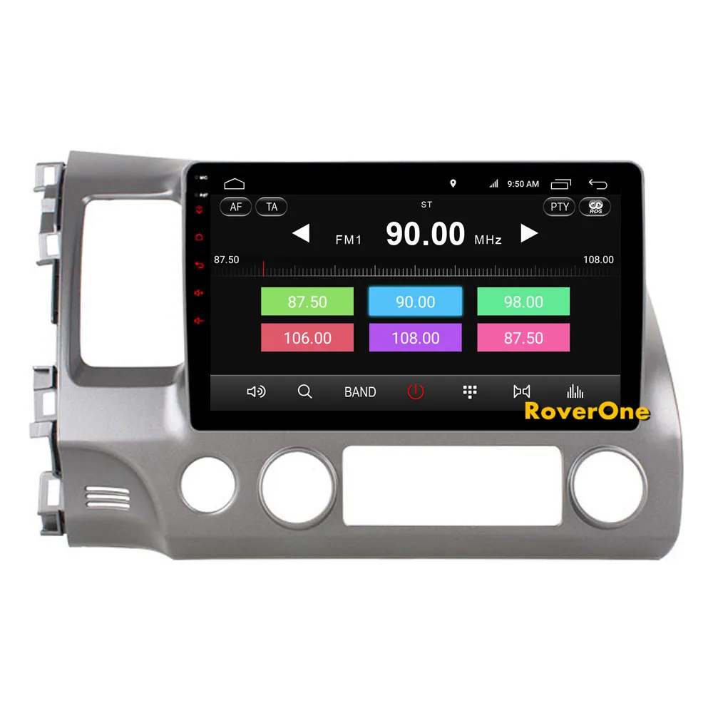 RoverOne для Honda для Civic 2006-2011 Android 9,0 Автомагнитола Стерео gps навигация Центральный Multimidia головное устройство MirrorLink DSP
