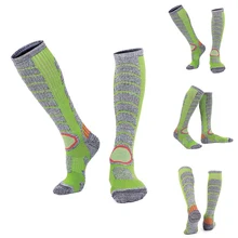 Профессиональные зимние спортивные лыжные носки для мужчин и женщин, Длинные эластичные дышащие носки для велоспорта, бега, новинка, высококачественные Лыжные носки