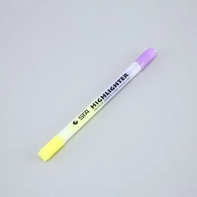 Цветные двухглавые ручки-хайлайтеры с мягким молоком, карандаши для рисования, школьные 04415 - Цвет: Yellow purple