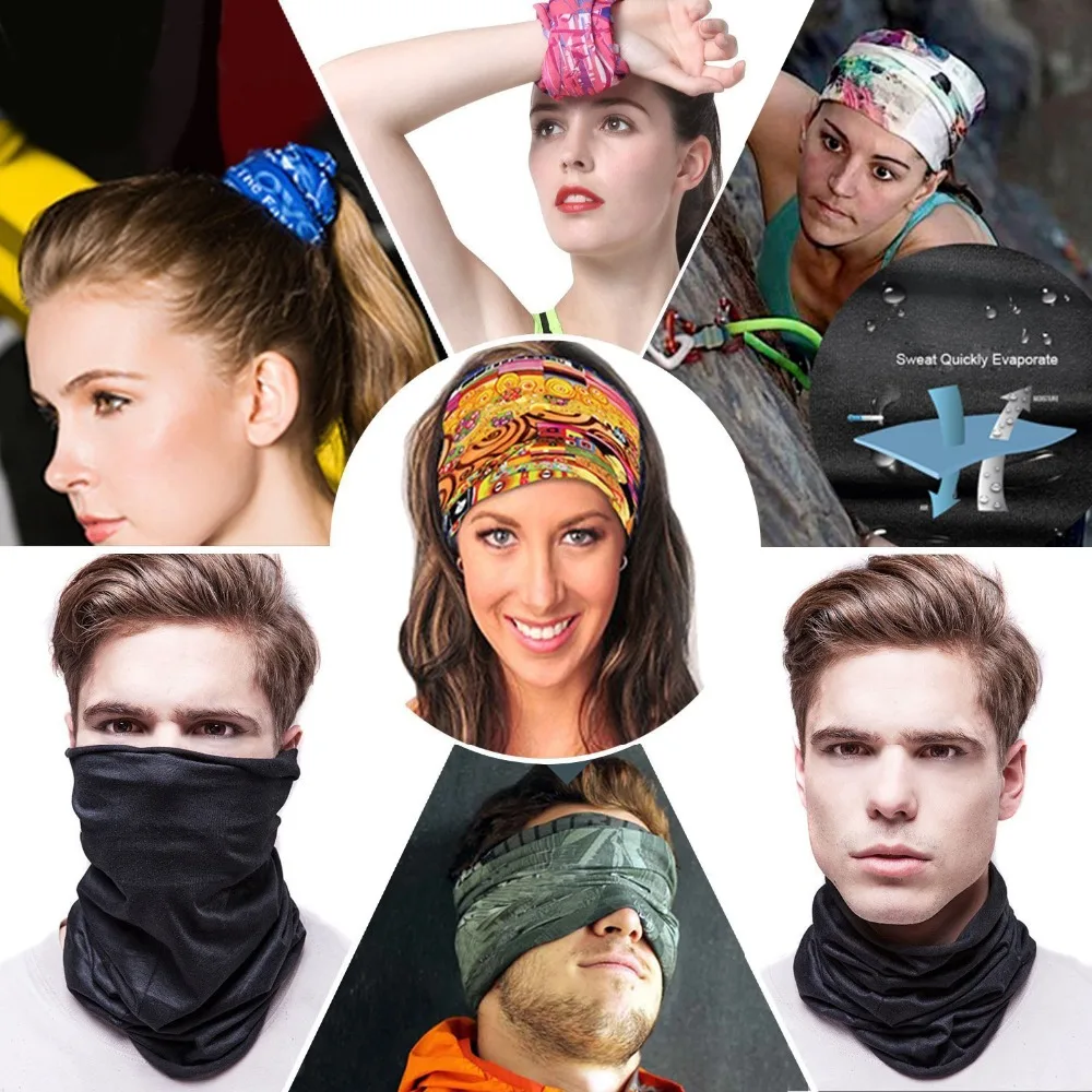 3D бесшовная маска для лица, банданы, косплей, для велоспорта, мотоцикла, рыбалки, головной щит, шарф, повязка-труба, для мужчин и женщин