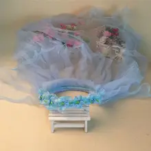 Детская Свадебная повязка на голову для девочек, кружевной цветок, венок, корона, двухслойная сетчатая вуаль, оборки, искусственные жемчужные бусины, повязка на голову для первого причастия