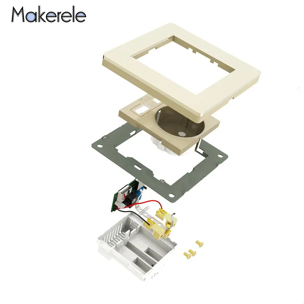 16A EU Standard Wall Power Socket Dual USB Charger Port For Mobile Adapter Outlet PC Stainless Steel Brushed Aluminum Panel Plug