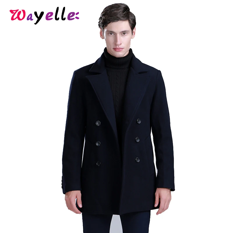 Зимнее шерстяное пальто для мужчин, повседневное/деловое двубортное шерстяное пальто, Мужская ветровка, Тренч, куртка 4XL