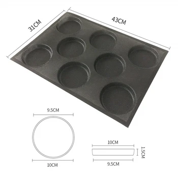 

Baking Silicone Hamburger Bread Forms Perforated Bakery Molds Non Stick Baking Sheets Fit Half Pan Size