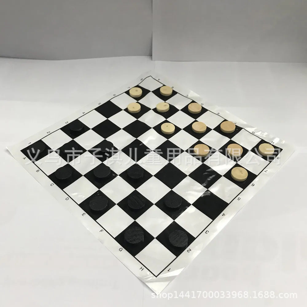 Деревянные шашки, черно-белые шахматы, шашки, шахматные шашки, диаметр 19 мм, жемчужная пленка, шахматная доска 25 см, около 28 грамм