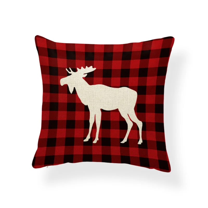 Merry Christmas Throw Pillow Buffalo Плед подушки с северными оленями чехол это праздник сезон полиэстер смесь домашний декор наволочки - Цвет: 7