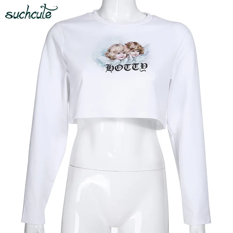 SUCHCUTE женские футболки с принтом животных Modis Longslive Tee Harajuku уличная одежда повседневные топы в Корейском стиле для женщин фестиваль