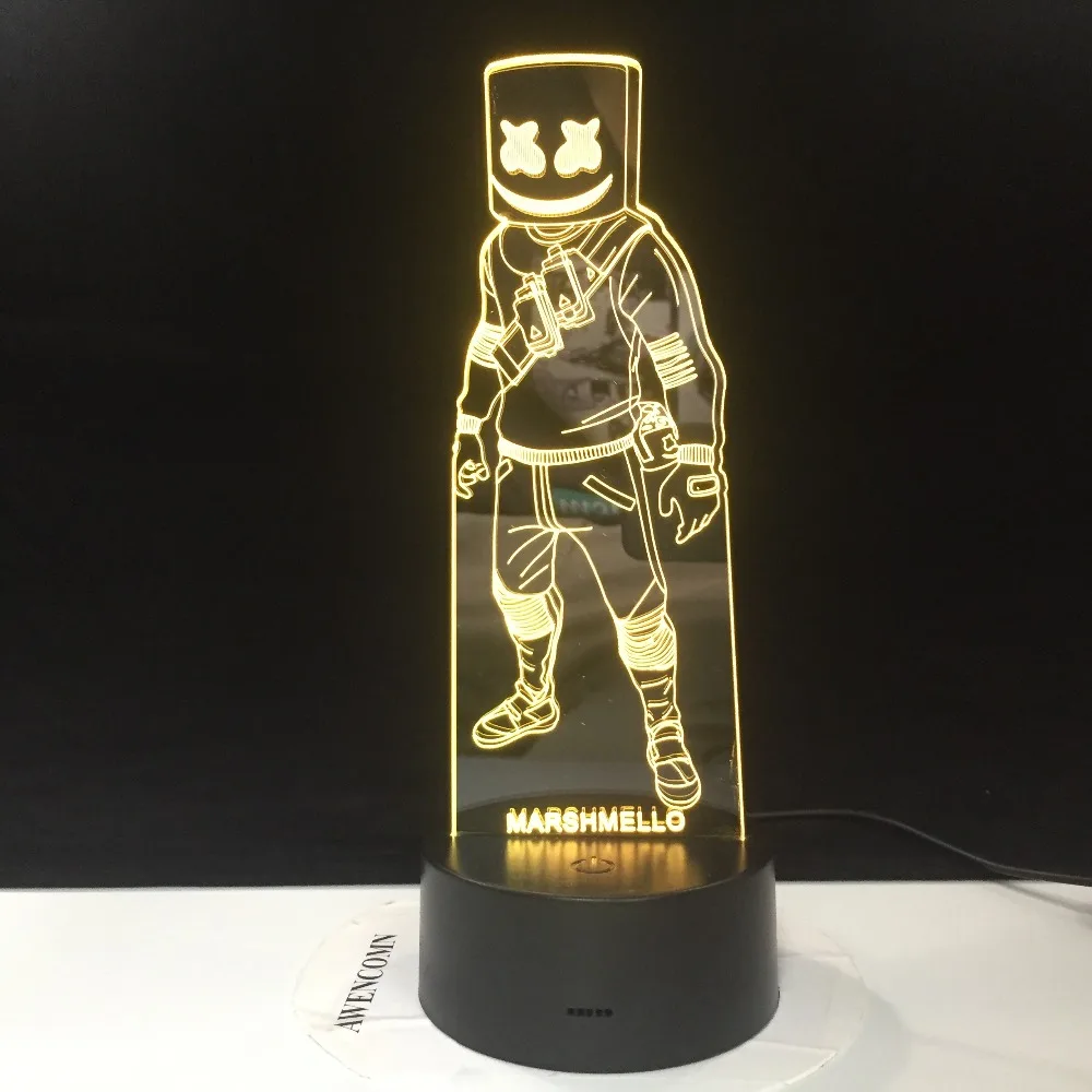 Marshmello Chris Comstock Doctom фигурная игра 3D Led новинка ночник для детский домашний декор детский подарок на вечеринку дропшиппинг