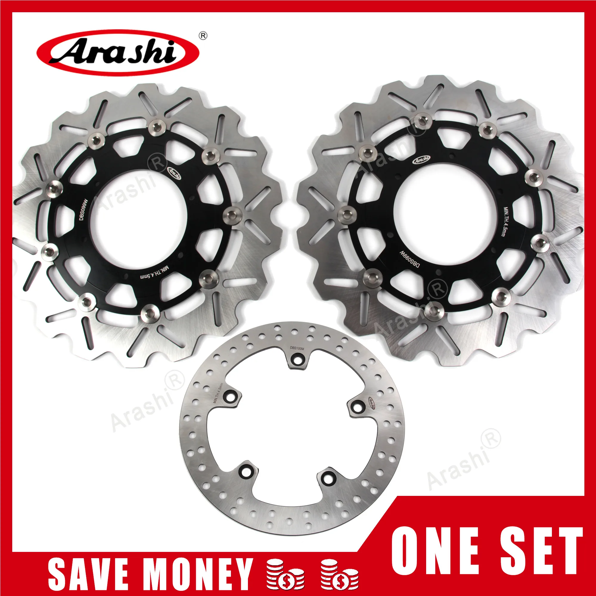 Arashi 1 Set For BMW F800GS 2009-2015 CNC Front Rear Brake Disc Rotors 09 10 11 12 13 14 F800 F 800 GS 800GS ADVENTURE 2013-2015