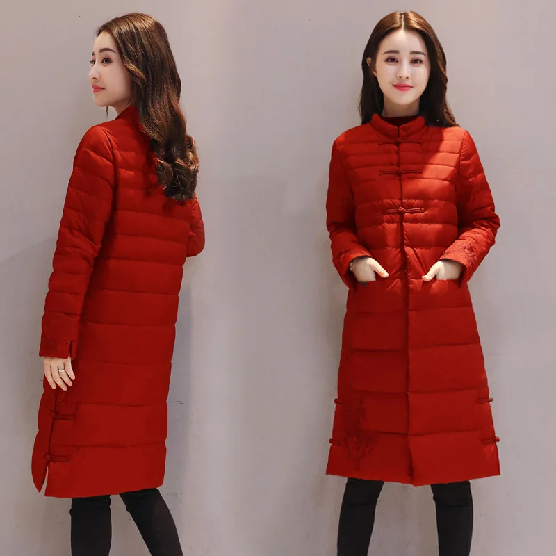 

Cotton-padded Clothes Women's Long 2018 Winter New Style Korean-style Slimming Waist Hugging Warm down Jacket Cotton-padded Clot
