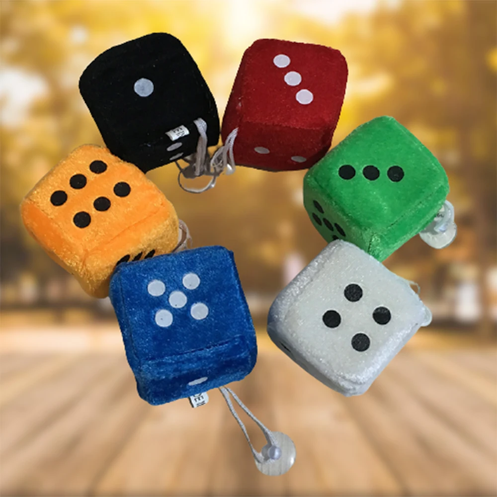 Подвеска для автомобиля красочные плюшевые игральные кости JDM подвеска