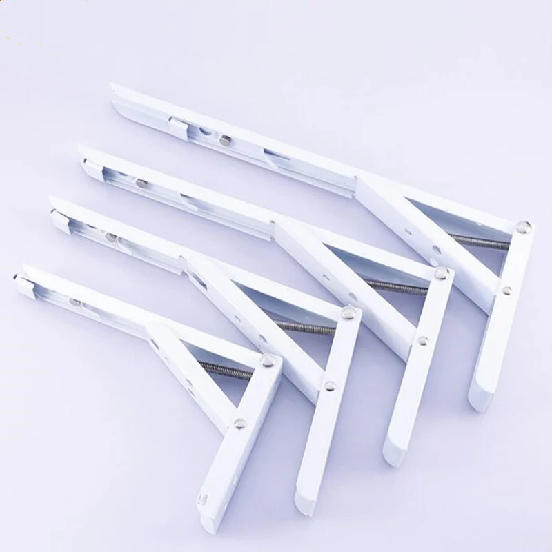 Белый металлический складной кронштейн 2 шт./компл. треугольный для крепления на
