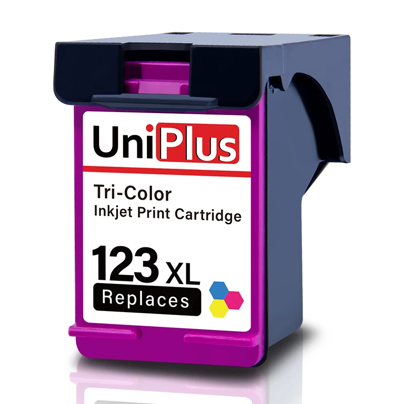 UniPlus Re-Manufactured Ink Cartridge for Printer hp 123XL hp123 Black Tri Color DeskJet Envy Officejet 3630 3632 3634 5252 5255 - Цвет: 123XL Tri-Color