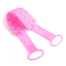 Силиконовый двусторонний массажный ремень для душа, мойка для спины, инструменты для чистки ванны, цвет, отправляется случайным образом