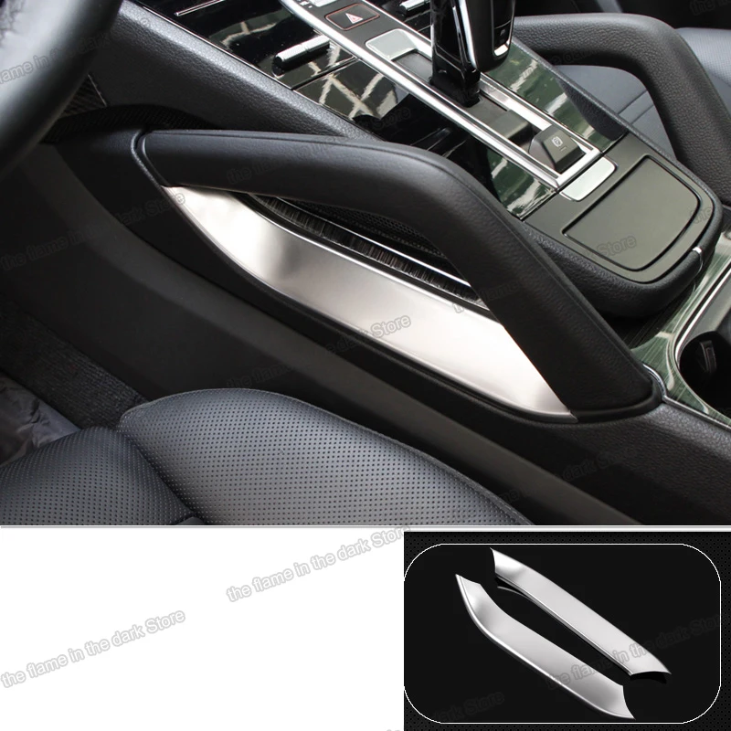 lsrtw2017 stainless steel matt surface car center control side armrest trims for porsche cayenne