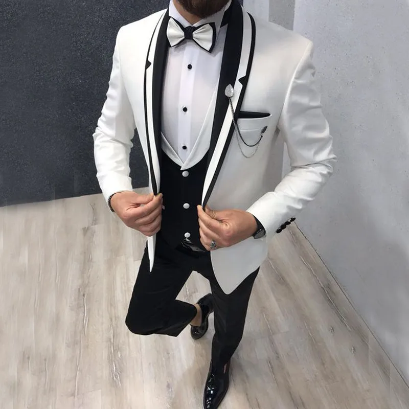

2019 Costume Homme Italian Design Formal Dress Sets Groom Suits Tuxedos Mens Suits 3 Pieces For Wedding Party Best Man Blazer