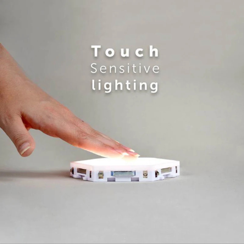 Креативный DIY квантовый светодиодный индукционный настенный светильник Сенсорное освещение шестигранные магнитные модульные Настенные светильники для спальни