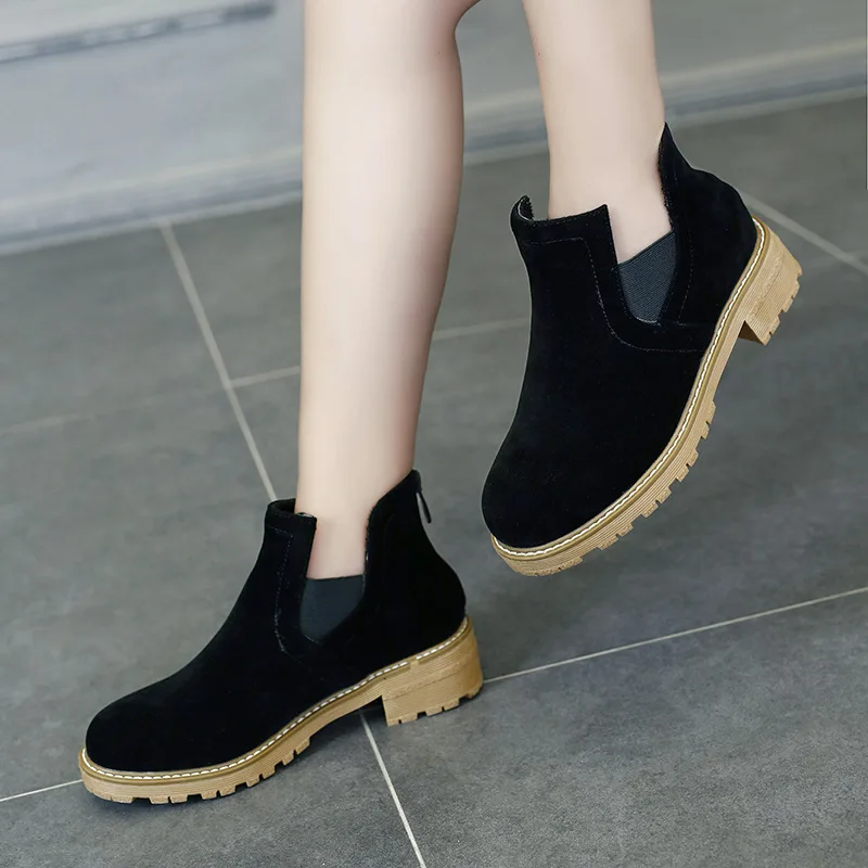 Plus Size 34-43 Women Walking Shoes Female Ankle Boots for Women Flat Snow Boots Ladies Round Toe Shoes Women Botas Feminina