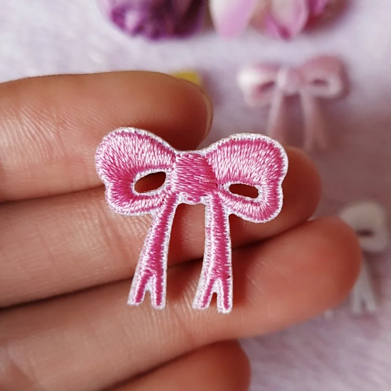 Self-Adhesive Cartoon Embroidery Bow Patches - Set of 5