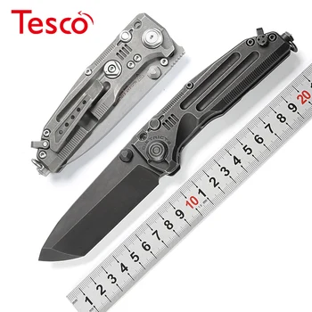 

District 9 Original NUCLEAR EXPLOSION Heavy folding knife M390 blade Titanium handle Camp hunt outdoor Survival knives EDC tools