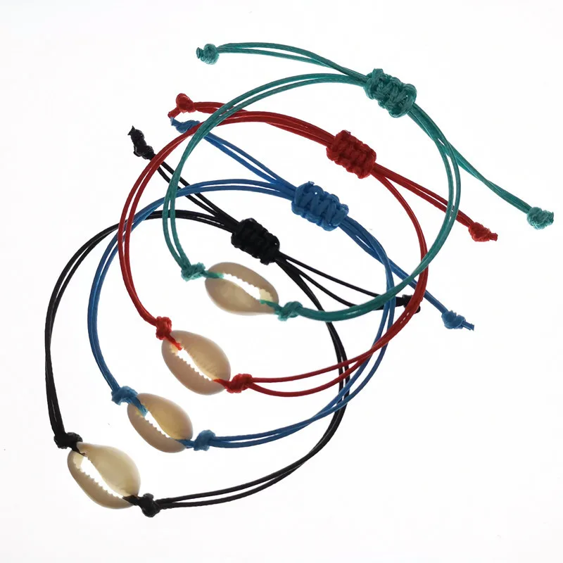 

Women Hand-woven Chinese Knot Chain Fashion Natural Shell Bracelet Beach Jewelry