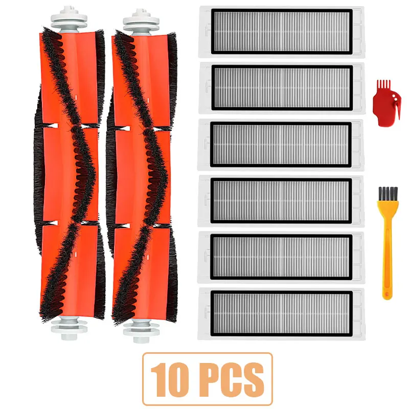10pcs Аксессуары наборы для xiaomi Roborock S50 S51 E25 S5 E20 C10 Roborock Робот Запчасти фильтр боковая круглая щетка - Цвет: 10pcs