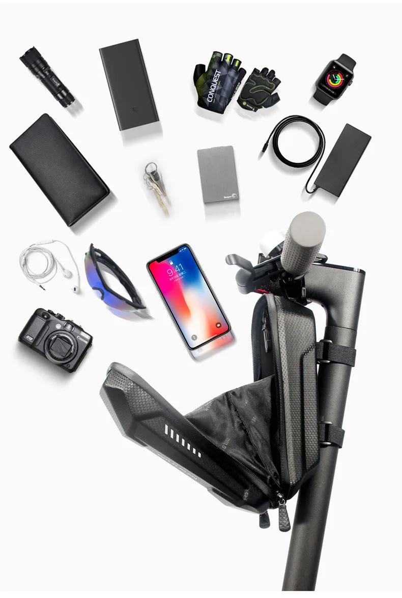 Newest Bicycle Front Frame Bag PU Leather Waterproof Cycling Mountain Bike Handlebar Bag For Electric Scooter Mobile Phone Pouch