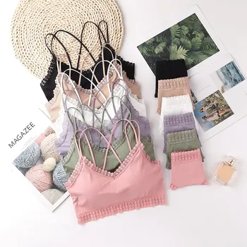 

Women Lace Tube Tops Bras Set Girls Wrapped Chest Sexy Beauty Back Underwear Breathable Sexy Lingeries Set New