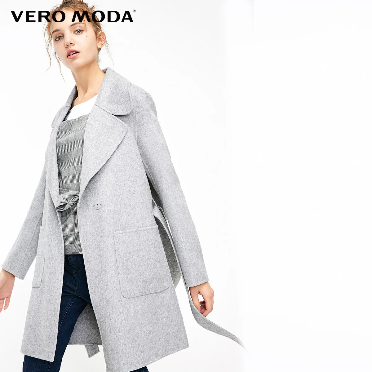 Vero Moda Женская Осень 61% шерсть Чистый простой пальто шерстяное пальто | 318327528