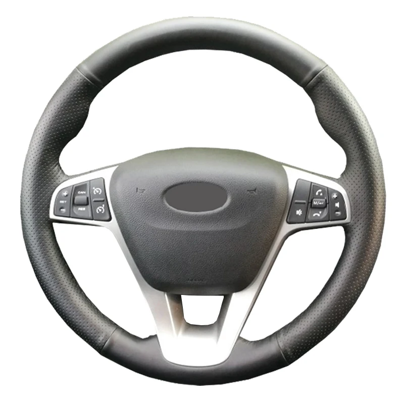 

Genuine Leather car steering wheel Cover for Lada Vesta 2015 2016 2017 2018 2019 Xray 2015-2019/Steering-Wheel Handlebar Braid