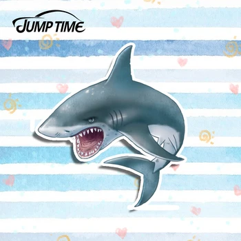 

Jump Time 13cm x 12.2cm Car Sticker Fierce Shark Vinyl Sticker Laptop Travel Luggage Waterproof Car Styling Accessories Graphics