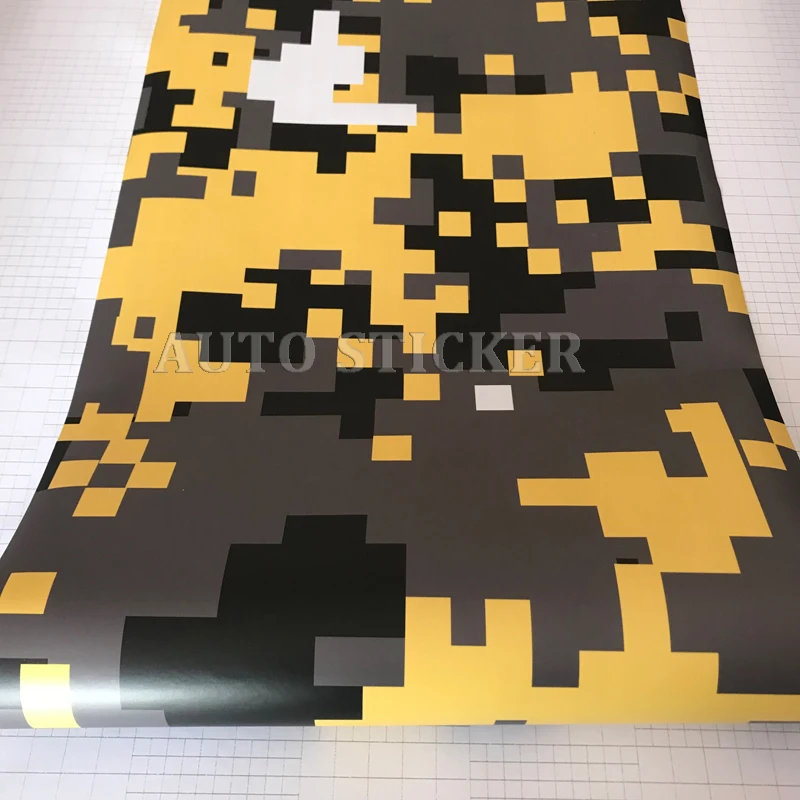 yellow black gray digital camo vinyl sticker 2