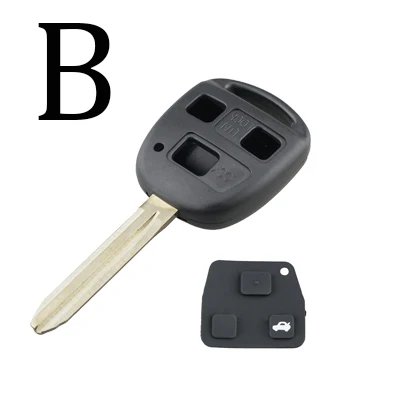 BHKEY 2 кнопки дистанционного ключа автомобиля чехол для Toyota Yaris Prado Tarago Camry Corolla лезвие toy43+ резиновый кнопочный коврик+ переключатели