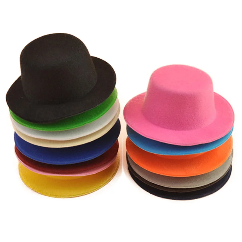 10pcs/lot Mini Top Hat for Children Fascinator Millinery Hat Base Solid Man Women Hen Party Dance Hat DIY Craft Headpiece 1