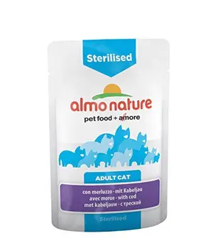 

Almo Nature - Gatto sterilizzato con merluzzo, 70 g (Confezione da 30)