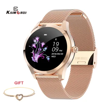 

kaimorui Smart Watch Women KW10 IP68 waterproof Heart Rate Monitor Pedometer Heart Rate Fitness Bracelet smartwatch for Lady