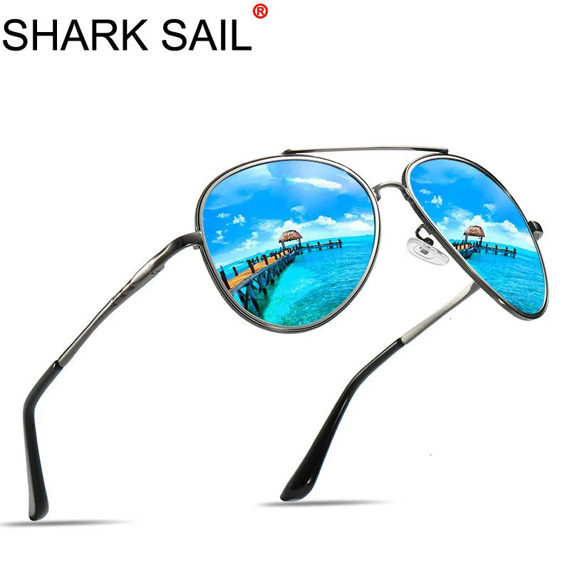 Мужские поляризационные солнцезащитные очки SHARK SAIL классические очки-авиаторы в