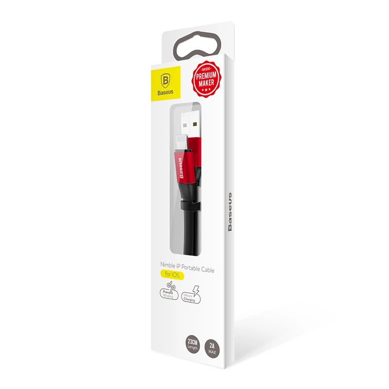 Baseus Портативный USB кабель для iPhone 11 Pro Max XS Max XR X 8 7 6 6s Plus 5 se Быстрая зарядка данных зарядное устройство провод кабель для телефона