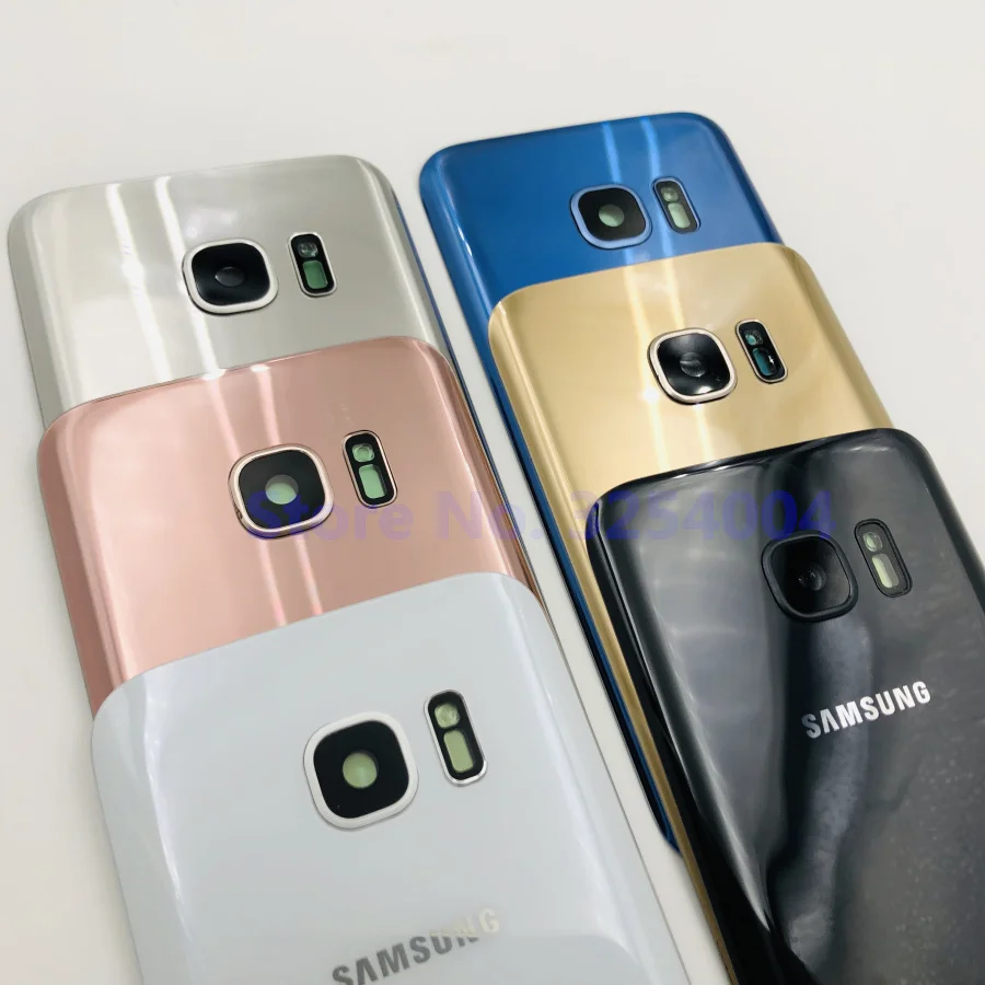 Для samsung Galaxy S7 Edge G935 S7 G930 задняя крышка батарейного отсека Корпус Замена запчастей+ Ушная камера стеклянная рамка объектива