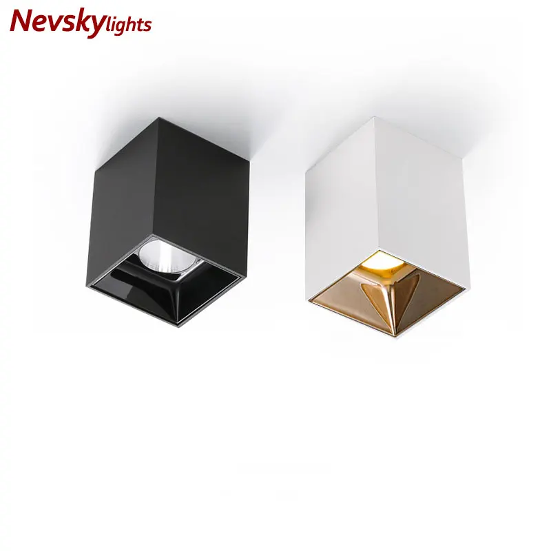 

Led Surface Mounted Ceiling Downlight bedroom modern led ceiling light fixture black white cylinder Spot light for Living Room