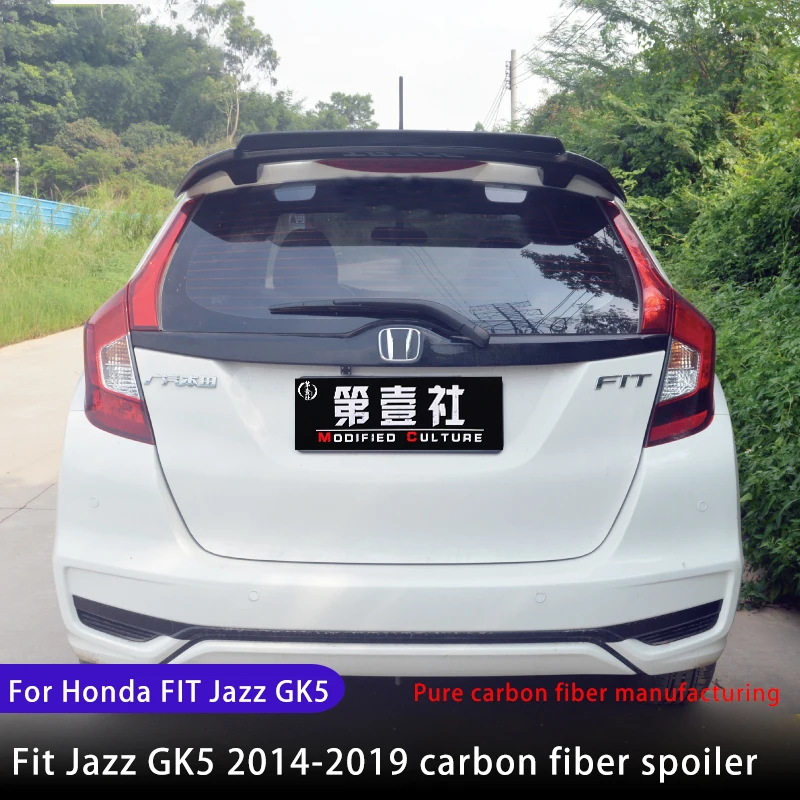 Для Honda Fit Jazz спойлер 2014-2019 GK5 модификация из углеродного волокна RS верхнее крыло