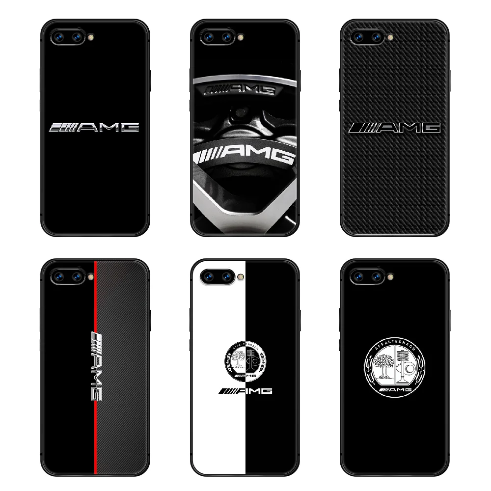 

Mercedes Benz AMG Car Luxury Phone Case Cover Hull For HUAWEI honor 8 8c 8a 8x 9 9a 9x V10 MATE 10 20 I lite pro black Etui soft