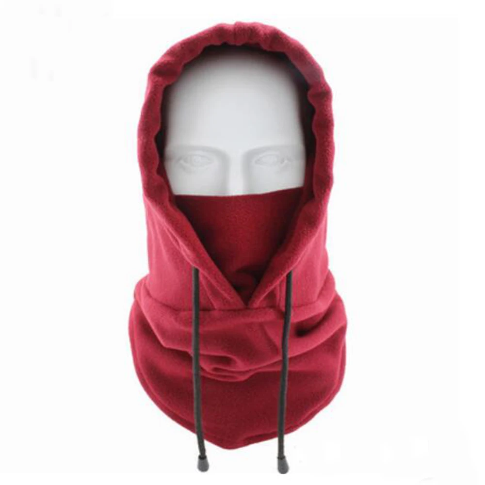 wine red Горячая Зима Тепловые флисовые шляпы мужские шеи Теплая Шапка Лыжная шапка, маска для лица ветрозащитный шарф Балаклава Бег Велоспорт Пешие прогулки унисекс шапка - Цвет: wine red
