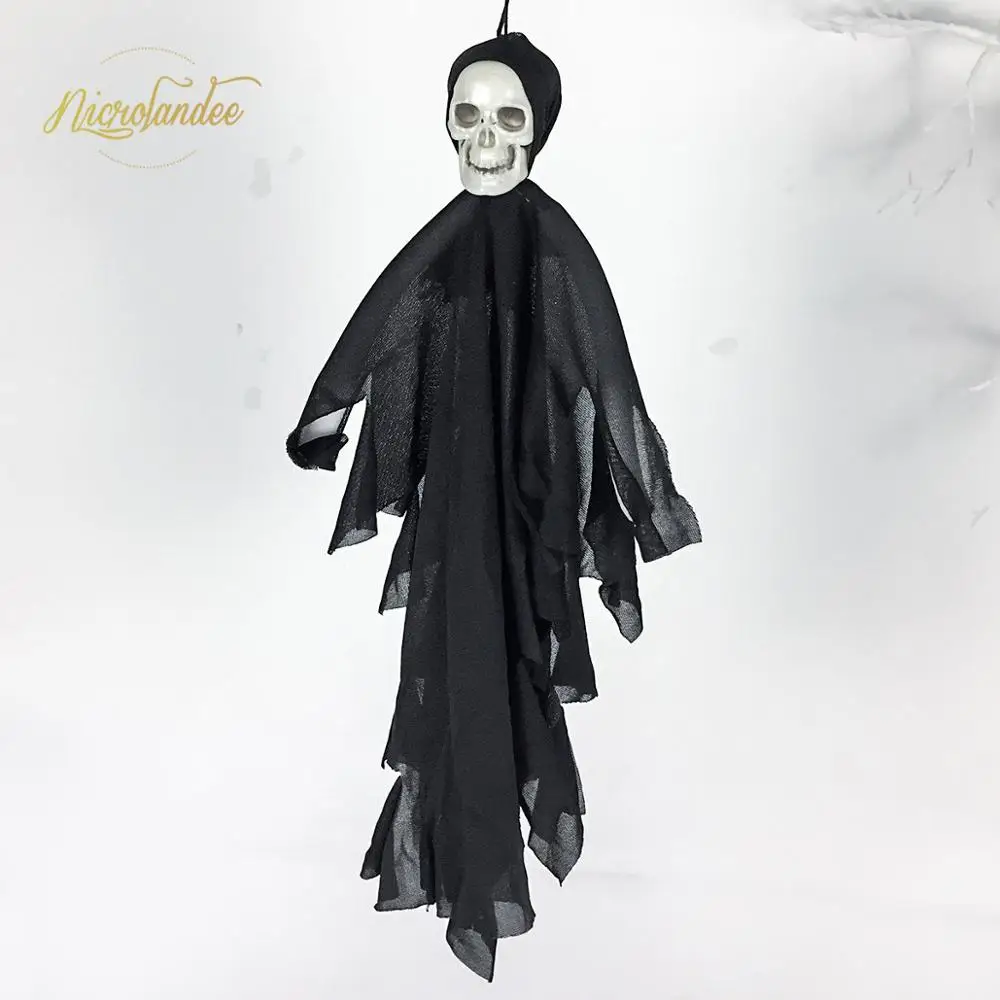 NICROLANDEE ткань Хэллоуин Мини Череп подвесной кулон призрак шокирующий бар реквизит Haloween украшения вечерние украшения 200