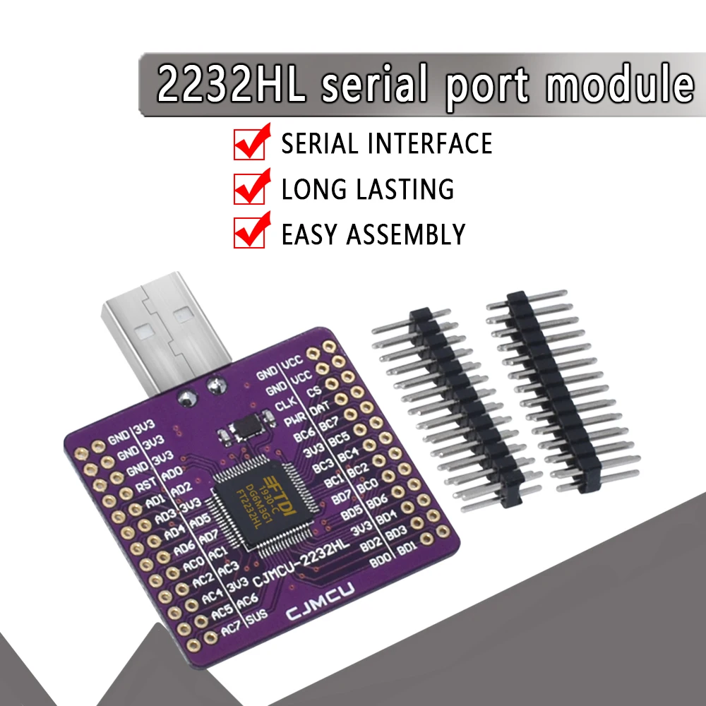 Флюоресцентный USB Модуль UART FIFO SPI I2C JTAG RS232 FT2232HL|Интегральные схемы| |