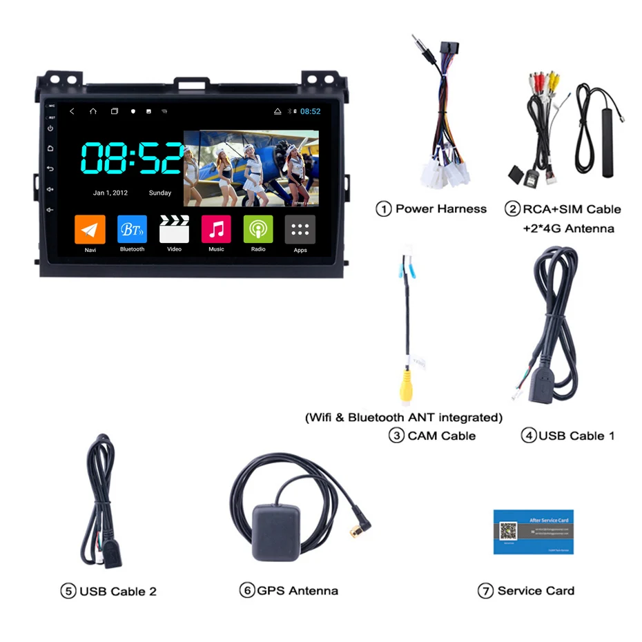 Android 8,1 автомобильный DVD 1din мультимедийная система Navi для Toyota Prado 2004-2009 Автомобильный gps навигатор головное устройство BT SWC wifi